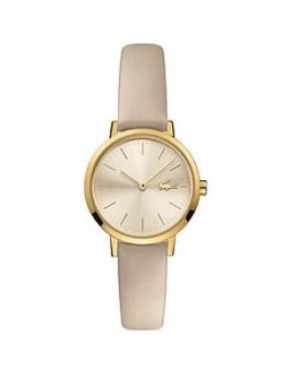 Lacoste Taupe Leather Strap 28Mm Champagne Dial Ladies Watch