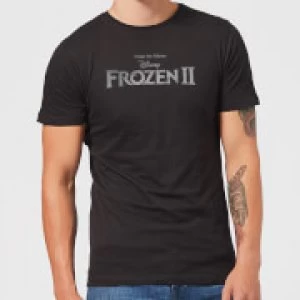 Image of Frozen 2 Title Silver Mens T-Shirt - Black