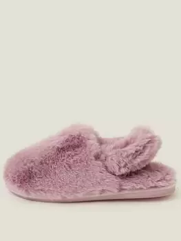 image of Accessorize Faux Fur Slingback Slipper, Purple Size M Women