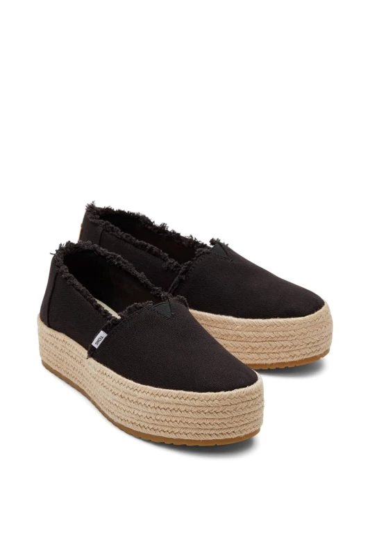 Image of TOMS Womens Valencia Espadrille in Black Size: 8 Black Female 8