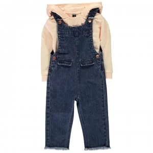 Image of Firetrap Dungarees Two Piece Set Infant Girls - Blush Denim