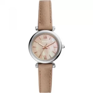 Image of Fossil Carlie Mini Sand Leather Watch