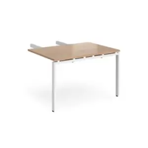 Image of Adapt add on unit double return desk 800mm x 1200mm - white frame and beech top