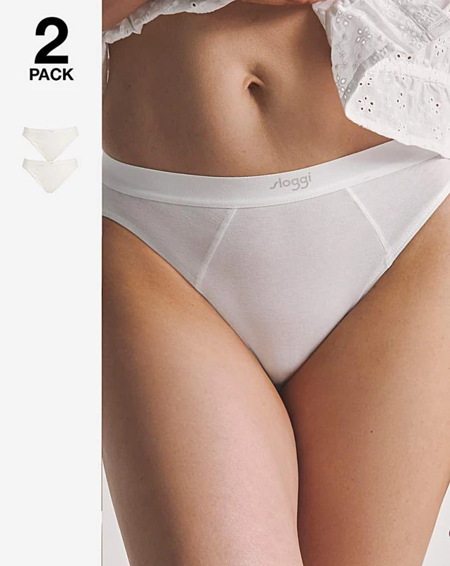 Image of Sloggi Sloggi Ever Ease 2Pack Tai Knicker White White - sloggi - Size: XL White Female XL BJ67104