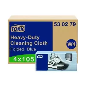 image of Tork Heavy Duty Cleaning Cloths 105 Sheets Pack of 4 530279 SCA18320