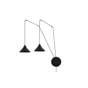 Image of Abramo Black Pendant Ceiling Light 2x E27