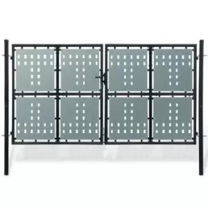 Image of Vidaxl Black Double Door Fence Gate 300 X 225 Cm