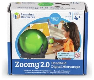 image of Learning Resources Zoomy 2.0 Handheld Microscope Green.