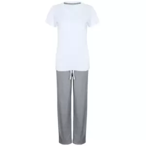 image of Towel City Womens/Ladies Pyjama Set (3XL) (White/Heather Grey)