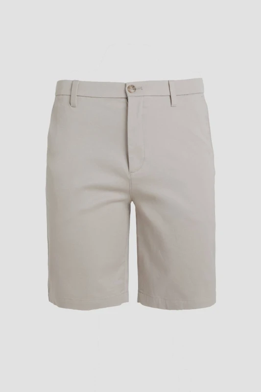 Image of Debenhams Debenhams Men 9 In Straight Refined Cotton Shorts Khaki Size: 34R Khaki 34R Male 8721107825441