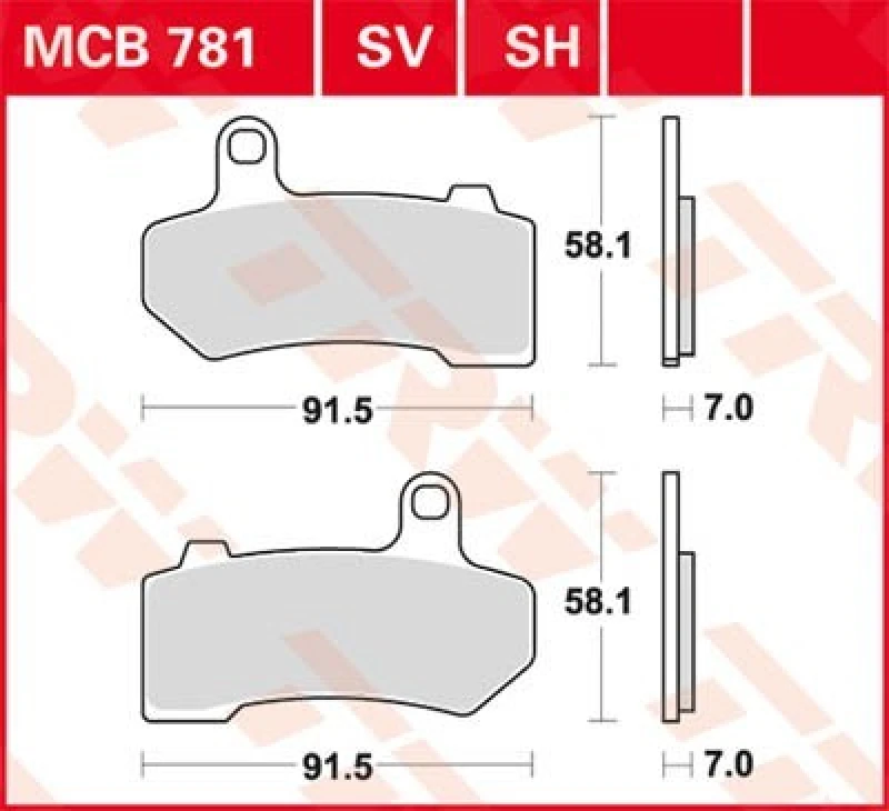 Image of TRW Sinter Street MCB781SH Brake pad set Brake Pad Set, disc brake (402)
