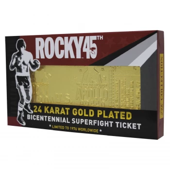 image of Rocky - 24K Gold Plated Fight Ticket Rocky V Apollo Creed