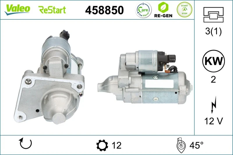 Image of Starter motor VALEO 458850