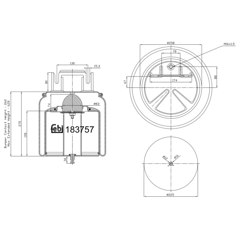 Image of FEBI BILSTEIN 183757 Boot, air suspension Front Axle Boot,air suspension (324)