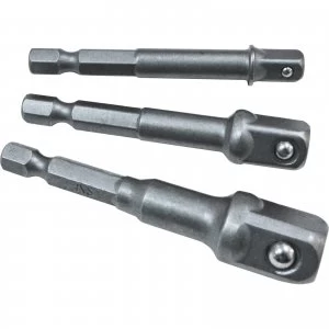 image of Faithfull 3 Piece 1/4" Hex to Square Drive Adaptor Set