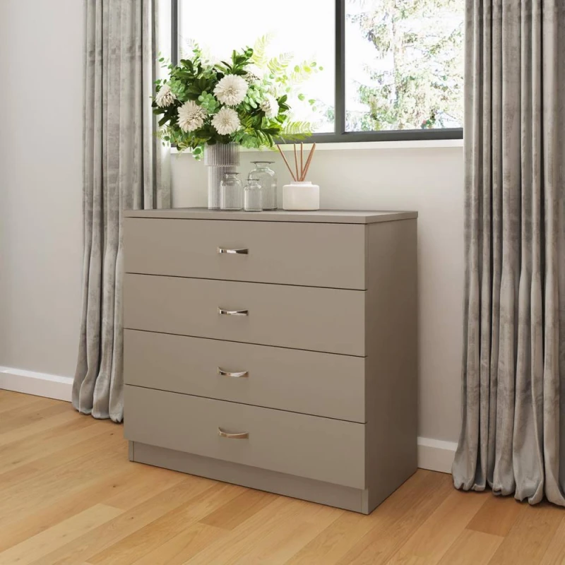 Image of FWStyle FWStyle Promo 4 Drawer Chest Of Drawers Putty in Beige Beige One Size Unisex 5056413131072