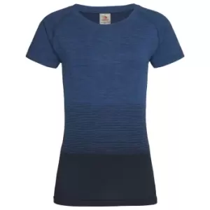 Image of Stedman Womens/Ladies Active Seamless Raglan Flow T-Shirt (L) (Blue Transition)