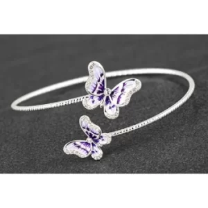 Image of Handpainted Elegant Butterfly Bangle Purple