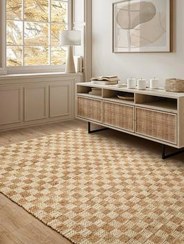 Image of SO'HOME Naturi Hand Woven Chequerboard Rug Natural 160X230CM;200X290CM;120X170CM