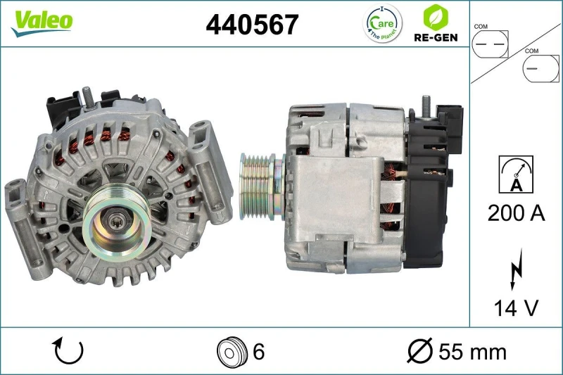 Image of VALEO 440567 Generator Alternator Charging Current: 200A, Voltage: 14V Alternator (4)
