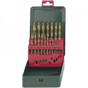 Image of Metabo 627156000 HSS Metal twist drill bit set 19 Piece TiN DIN 338 Cylinder shank 1 Set