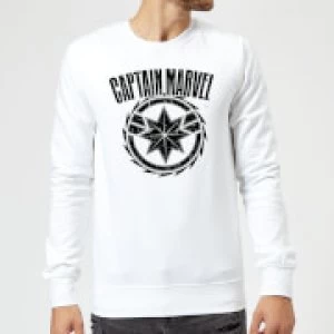 Image of Captain Marvel Logo Sweatshirt - White