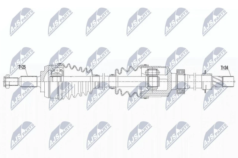 Image of NTY NPW-RE-183 Drive shaft Automatic Transmission, Front Axle Right Drive Shaft (13)