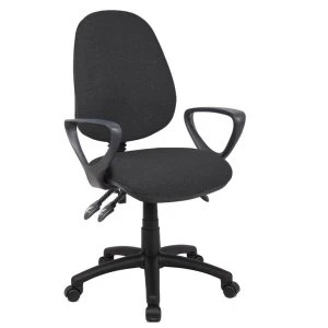 Image of Dams Vantage 200 Operator Chair with Fixed Arms - Charcoal