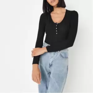 Image of Missguided Pearlised Extreme Rib Body - Black