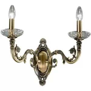 image of 14kolarz - CONTARINI classic wall light in antique brass 2 bulbs