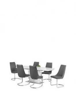 image of Julian Bowen Como 200 Cm Extending Dining Table + 6 Como Chairs