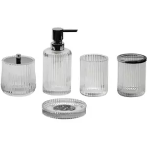 image of Regent Set of 5 Bathroom Accessories - Clear