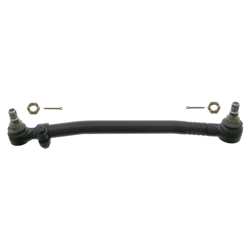 Image of FEBI BILSTEIN 30903 Centre Rod Assembly Front Axle, with castellated nut and split pins, OE Turbo NEW Centre Rod Assembly (285)