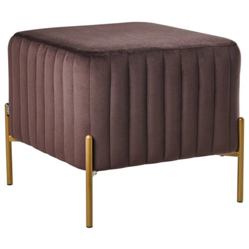 Image of Beliani Footstool Utah Velvet Dark Brown