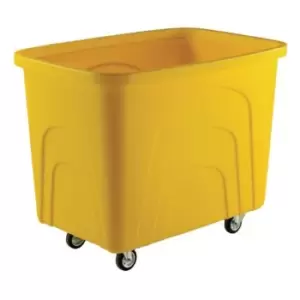 Slingsby Robust Rim Tapered Plastic Container Trucks, Yellow Castors Corner Patt