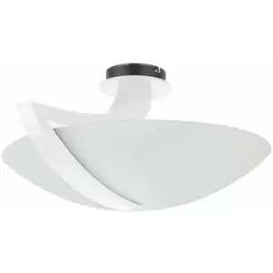 Image of Keter Vinci Bowl Semi Flush Ceiling Light White, 54cm, 3x E14
