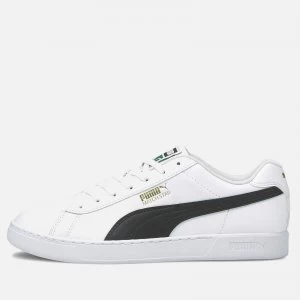 Image of Puma Mens Court Break Clean Trainers - Puma White/Puma Black/Puma Team Gold - UK 10