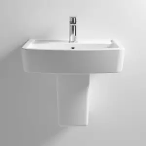 image of Nuie Bliss Basin and Semi Pedestal 520mm Wide - 1 Tap Hole