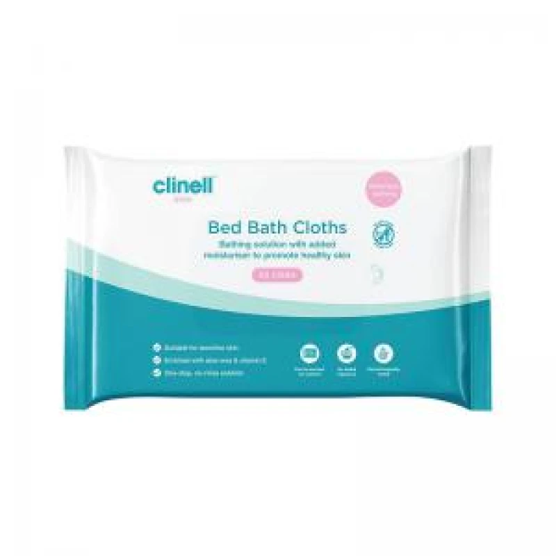 Image of Carell Clinell Bed Bath Wipes (Pack of 60) CBC60 CBC601