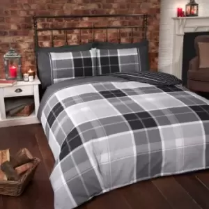 Image of Rapport Home Furnishings Double Argyle Duvet Set Grey