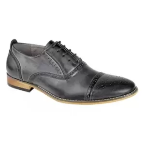 Image of Goor Mens Capped Lace Oxford Brogue Shoes (9 UK) (Grey)
