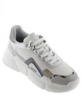 image of Victoria Chunky Trainer - Silver/White, Silver/White, Size 3, Women