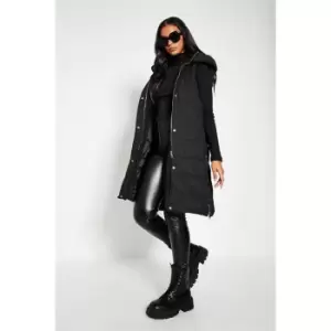 Image of I Saw It First Hooded Padded Gilet - Black