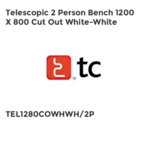 Image of TC Group Telescopic 2 Person Bench 1200 x 800 Cut Out White-White