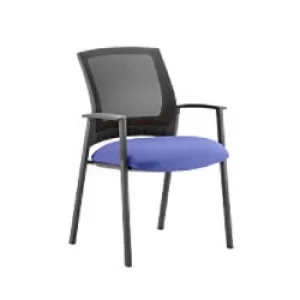 Image of Dynamic Visitor Chair Fixed Armrest Metro Seat Stevia Blue Fabric