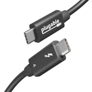 image of Plugable Technologies Thunderbolt 4 Cable 240W Charging TBT4 Certified 3.3 ft (1M) 40 Gbps