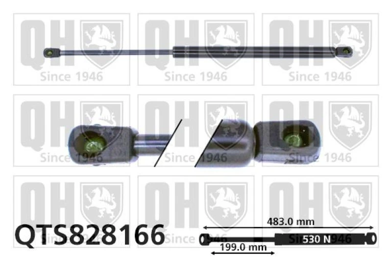 Image of QUINTON HAZELL Tailgate strut QUINTON HAZELL QTS828166