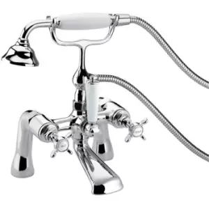 Image of Bristan 1901 Pillar Bath Shower Mixer Tap with Ceramic Disc Valves - Chrome