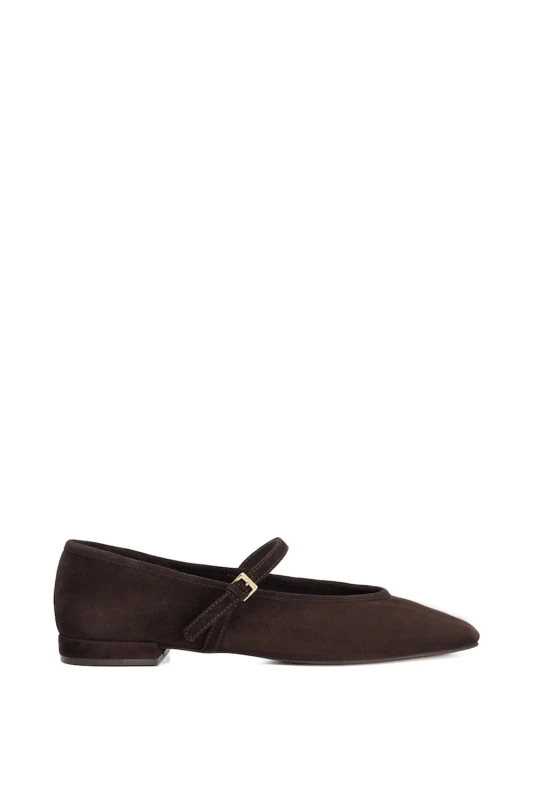 Image of Dune London Womens 'Hearthrob' Suede Ballet Pumps in Brown Size: 5 Brown Female 5