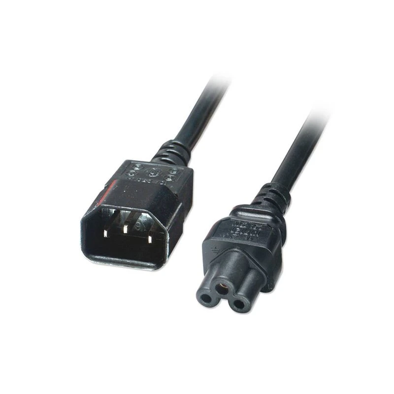 Image of FDL 1M IEC C14 PLUG TO C5 (CLOVER LEAF) SOCKET ADAPTOR - 1.0mm